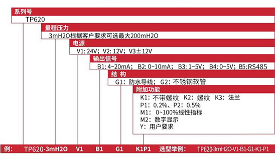 顯示型投入式液位計(jì)規(guī)格選型表