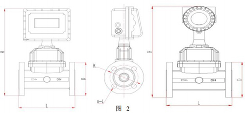 dn150氣體渦輪流量計(jì)外形圖