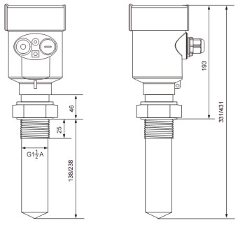 RD-704型反應釜用液位計尺寸圖