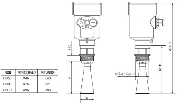 RD-705型反應釜用液位計尺寸圖