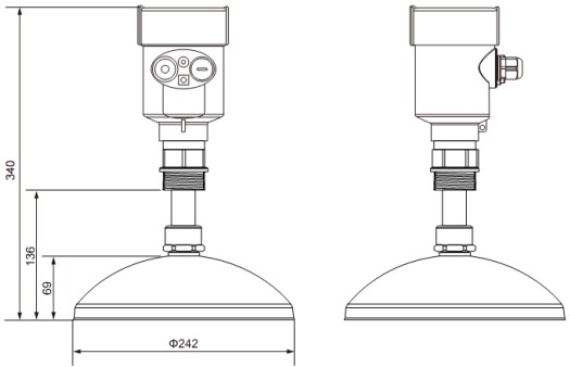 RD-707型反應釜用液位計尺寸圖